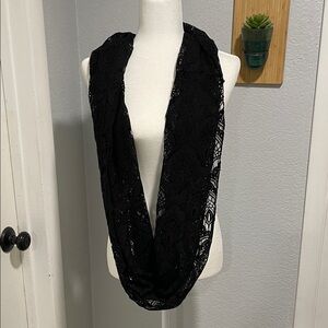 Mixit Lacey Black Infinity Scarf One Size